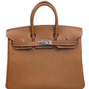 Hermes Birkin 25 Epsom Leather Paon Phw Light Coffee