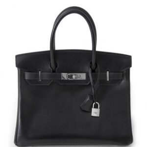 Hermes Birkin bag 30 Box calf leather Black