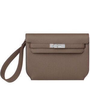 Hermes Kelly Depeches 25 Pouch Gray