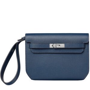 Hermes Kelly Depeches 25 Pouch Dark Blue