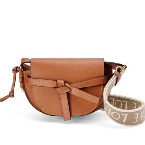 Loewe Mini Gate Dual Bag In Soft Calfskin And Jacquard