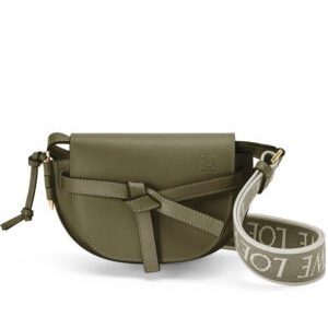 Loewe Mini Gate Dual Bag In Soft Calfskin And Jacquard