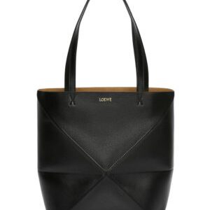 Loewe Puzzle Fold Tote In Shiny Calfskin
