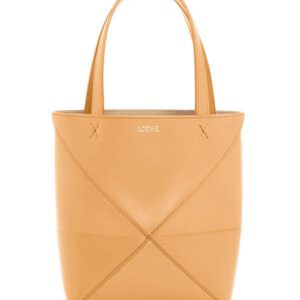Loewe Mini Puzzle Fold Tote In Shiny Calfskin