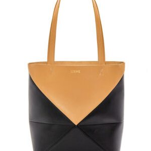 Loewe Puzzle Fold Tote In Shiny Calfskin