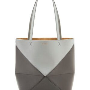Loewe Puzzle Fold Tote In Shiny Calfskin