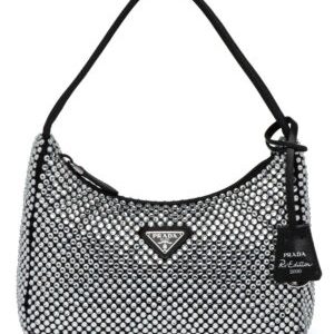 Prada Satin Mini-Bag With Artificial Crystals 1NE515 Black