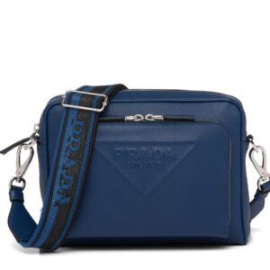 Prada Saffiano Leather Shoulder Bag 2VH152 Blue