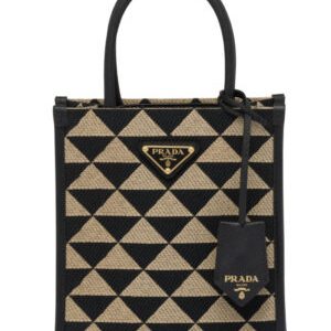 Prada Symbole Jacquard Fabric Micro Bag Black