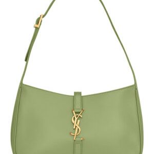 Saint Laurent Le 5 A 7 Hobo Bag In Smooth Leather Green