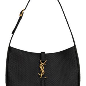 Saint Laurent Le 5 A 7 Hobo Bag In Cowhide Black