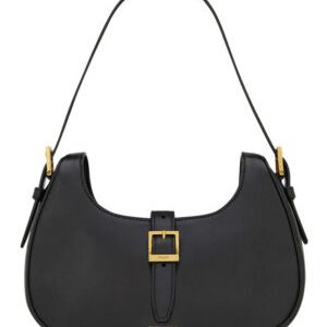 Saint Laurent Le Fermoir Hobo Bag In Shiny Leather 672615 Black