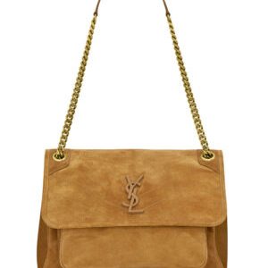 Saint Laurent Niki Medium In Suede And Smooth Leather 498894 Coffee