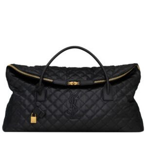 Saint Laurent Es Giant Travel Bag In Quilted Leather Black