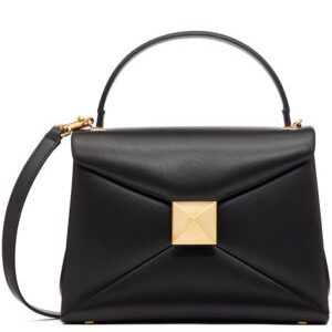 Valentino Small One Stud Handbag In Nappa Leather Black