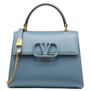 Valentino Garavani Small Vsling Grainy Calfskin Handbag Light Blue