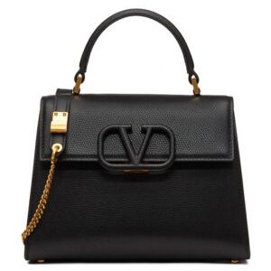 Valentino Garavani Small Vsling Grainy Calfskin Handbag Black