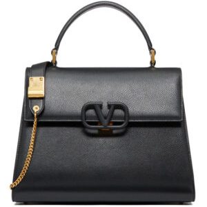 Valentino Garavani Vsling Grainy Calfskin Handbag Black