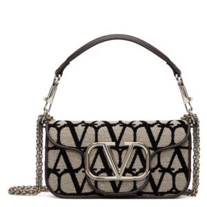 Valentino Small Loco Toile Iconographe Shoulder Bag Dark Coffee