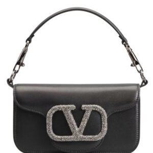 Valentino Loco Small Shoulder Bag With Jewel Logo Black