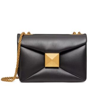 Valentino One Stud Nappa Bag With Chain Black