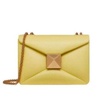 Valentino One Stud Nappa Bag With Chain Yellow