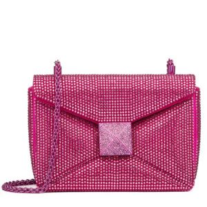 Valentino One Stud Embroidered Bag With Chain Peachblow