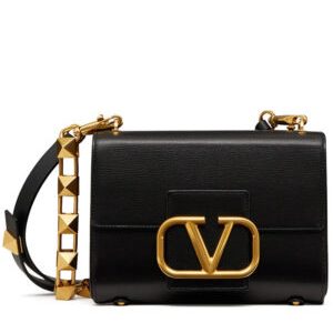 Valentino Garavani Stud Sign Shoulder Bag Black