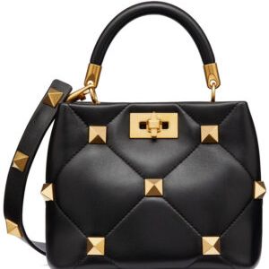 Valentino Garavani Roman Stud The Handle Bag Black