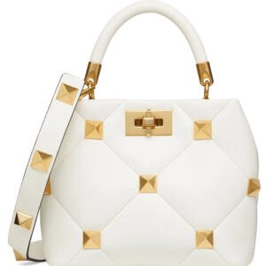 Valentino Garavani Roman Stud The Handle Bag Cream