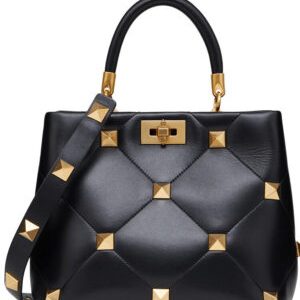 Valentino Garavani Roman Stud The Handle Bag Black