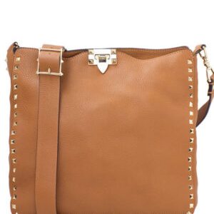 Valentino Rockstud Hobo Bag Coffee