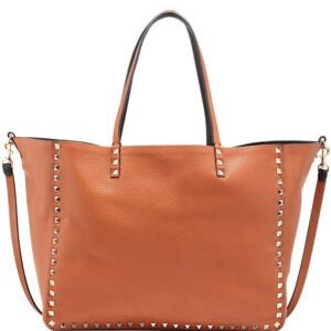 Valentino Garavani Rockstud Reversible Double-Sided Tote Bag Coffee