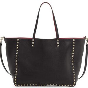 Valentino Garavani Rockstud Reversible Double-Sided Tote Bag Black