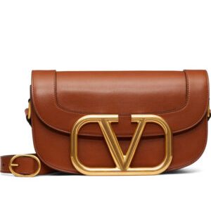 Valentino Garavani Supervee Calfskin Crossbody Bag Coffee