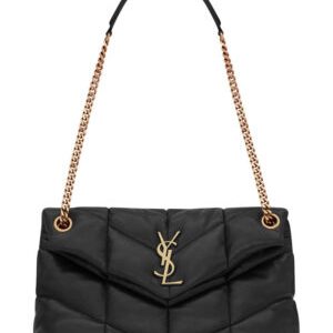 Saint Laurent Loulou Puffer Small Bag In Quilted Lambskin Black