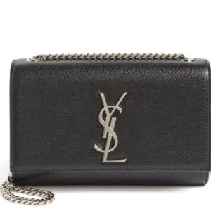 Saint Laurent Grain De Poudre Small Monogram Kate Satchel 452158 Black