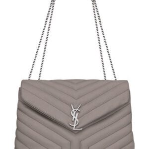 Saint Laurent medium Lou Lou chain bag Light Gray
