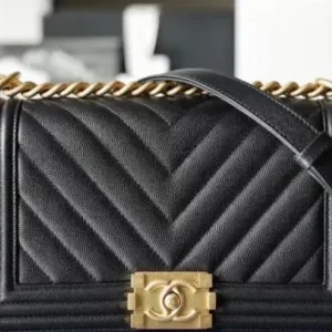 Chanel Boy Chevron Caviar Handle Bags 25cm