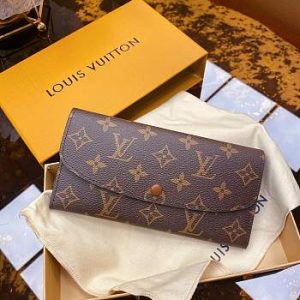 Louis Vuitton Emilie Wallet Monogram Canvas M60696 Size 19×10. 380280cm