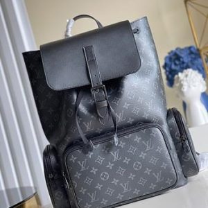 Louis Vuitton Backpack Trio Monogram Eclipse Canvas In Grey 60cm