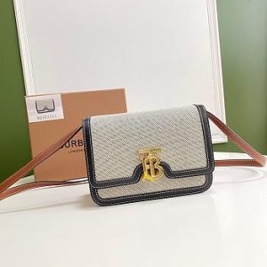 Burberry Small Tri-tone Canvas and Leather TB Bag Size 21x16x6cm