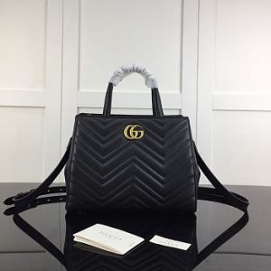 Gucci GG Marmont Top 2ways Shoulder Bag In Black 448054 Size 26x20x13cm