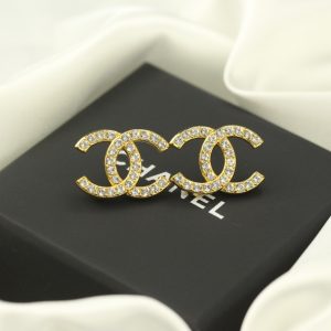 Chanel Earrings Diamond&Golden