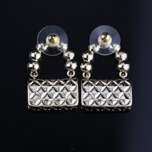 Chanel Earrings Metal Glass Pearls
