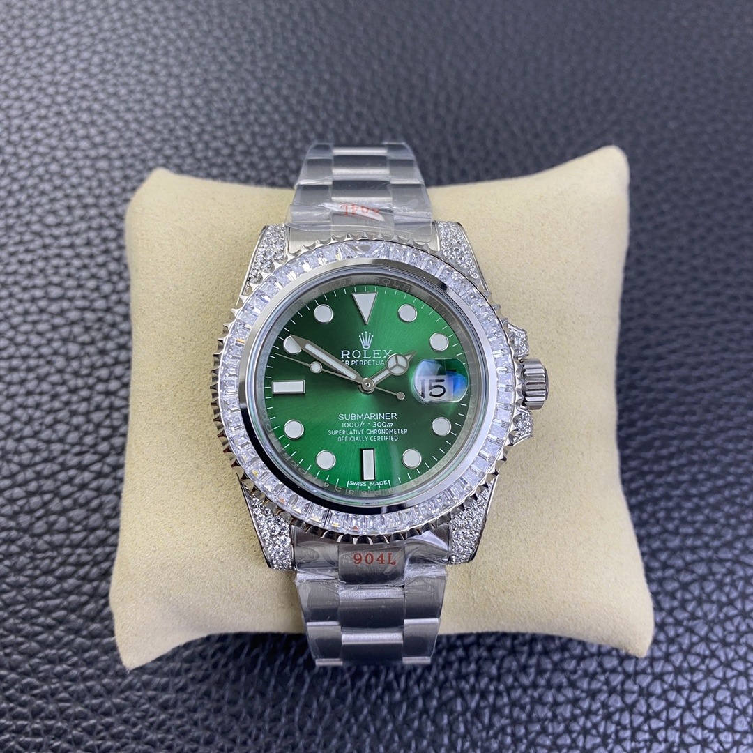 Rolex Day-Date 36 Green Dial 18kt Yellow Gold Diamond-Set President Watch