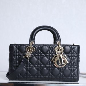 Colestore Dior Lady D-Joy Cannage Lambskin Bag Black 26cm