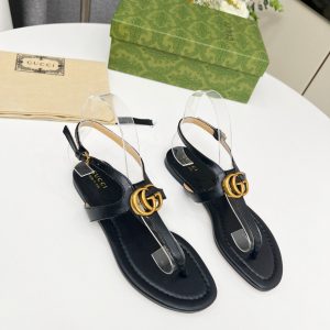 Gucci Women's Double G Thong Sandal Black Size 35-43cm