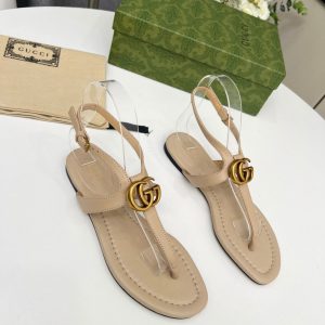 Gucci Women's Double G Thong Sandal Beige Size 35-43cm