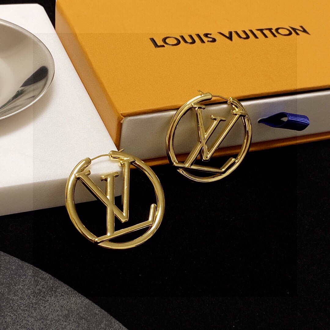 Colestore Louis Vuitton Earrings Gold